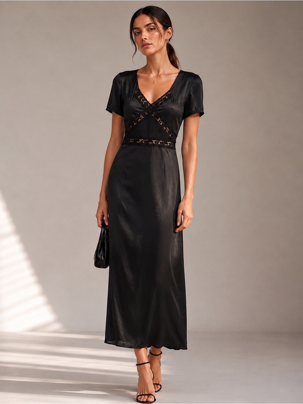 THE KOOPLES Lace-Detail Viscose Midi Dress – NWT Size French 1